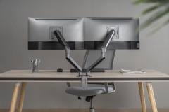 3IDEE Dual-Monitorhalterung | Für 2 Monitore 17"-32" Bildschirme | Höhenverstellbar - bis 9kg pro Arm