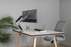 3IDEE Dual-Monitorhalterung | Für 2 Monitore 17"-32" Bildschirme | Höhenverstellbar - bis 9kg pro Arm