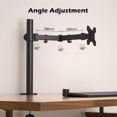 BONTEC 13-32 Zoll Monitor Halterung für LED LCD Bildschirme bis 10 kg, Monitor Tischalterung 1 Monitor Höhenverstellbar Neigbar Schwenkbar, 2 Montageoptionen, VESA 75x75/100x100, Schwarz