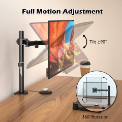 BONTEC 13-32 Zoll Monitor Halterung für LED LCD Bildschirme bis 10 kg, Monitor Tischalterung 1 Monitor Höhenverstellbar Neigbar Schwenkbar, 2 Montageoptionen, VESA 75x75/100x100, Schwarz
