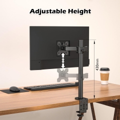 BONTEC 13-32 Zoll Monitor Halterung für LED LCD Bildschirme bis 10 kg, Monitor Tischalterung 1 Monitor Höhenverstellbar Neigbar Schwenkbar, 2 Montageoptionen, VESA 75x75/100x100, Schwarz