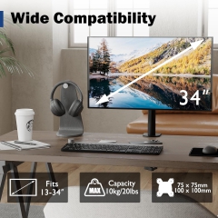 BONTEC Monitor Halterung, Tischhalterung Für 13-34 Zoll Bildschirme, Voll Beweglicher, Ergonomisches Design, Höhenverstellung, Für Gaming & Bürogebrauch, Unterstützt bis zu 10kg,VESA 75/100 Kompatibel
