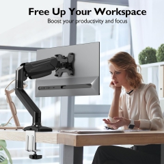 BONTEC Monitor Halterung für 13-32 Zoll Bildschirm Hält 3-9 kg, Gasdruckfeder Arm, Neigbar, Schwenkbar, Drehbar, Ergonomischer Bildschirmhalterung 1 Monitor mit Kabelführung, VESA 75/100mm