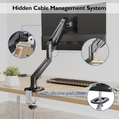 BONTEC Monitor Halterung für 13-32 Zoll Bildschirm Hält 3-9 kg, Gasdruckfeder Arm, Neigbar, Schwenkbar, Drehbar, Ergonomischer Bildschirmhalterung 1 Monitor mit Kabelführung, VESA 75/100mm