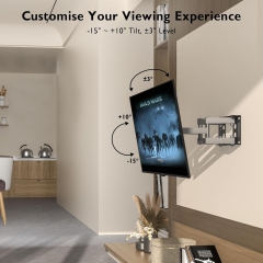 BONTEC TV Wandhalterung Schwenkbare Neigbare TV Halterung Vollbewegung für 23-70 Zoll Flach & Curved LCD LED Fernseher oder Monitor bis zu 45kg, Max VESA 400x400mm