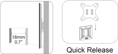 DIGITUS Wandhalterung für LCD/LED Monitor bis zu 81cm (32"), Fixierhalterung, 18kg maximale Belastung, max VESA 100x100