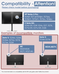 VESA Adapter für HP Serie 5 PRO (524pf, 527pf, 527pq, 524pu, 527pu etc.) und E-Serie G5 (E24q, E27q, E32k etc.) - 75x75mm