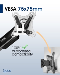 VESA Adapter kompatibel mit Acer Monitor (HA240Y, R240HY & mehr) - 75x75mm