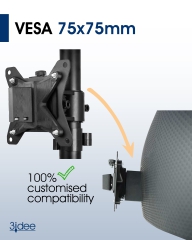 VESA Adapter kompatibel mit HP Omen Gaming Monitor (X25, X25f) - 75x75mm