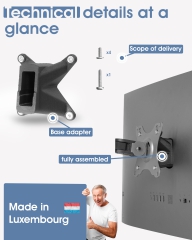 VESA Adapter kompatibel mit HP Omnistudio X All-in-one PC (32-c0073ng 32-c0075ng, 32-c0077ng, 32-c0177ng, 32-c0275ng, 32-c0670ng, 32-c0770ng, 32-c0777ng) - 75x75mm
