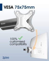 VESA Adapter kompatibel mit Samsung 34" Curved Monitor (CJ79 Serie) - 75x75mm