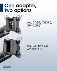 VESA Adapter kompatibel mit Samsung Monitor (Odyssey G9, Neo G9, G8, Neo G8, G7) - 75x75mm
