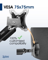 VESA Adapter kompatibel mit Samsung Monitor (U32R590, U32R592, U32R594, LU32R590, UR59C und mehr) - 75x75mm