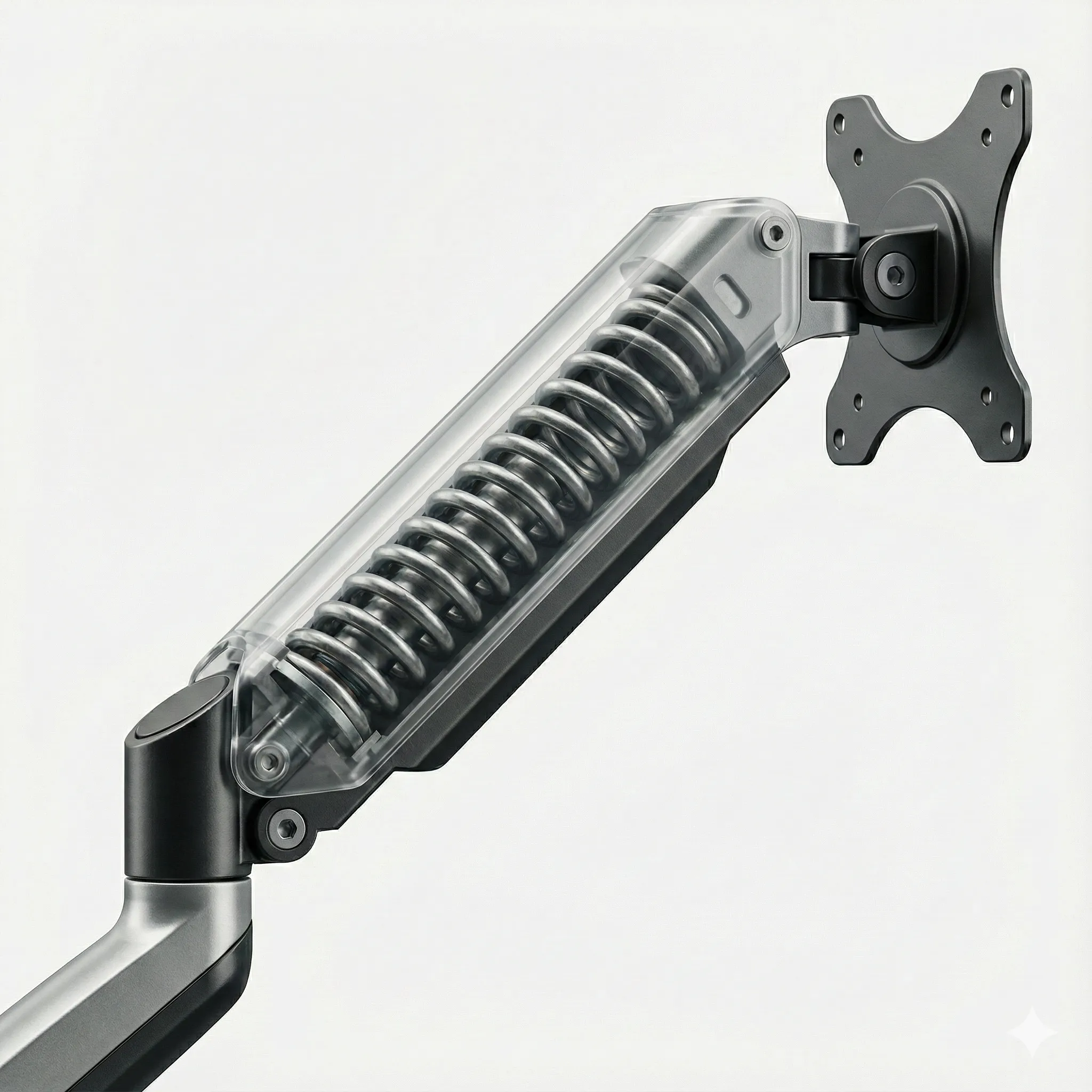 Vista en corte soporte monitor resorte mec&aacute;nico