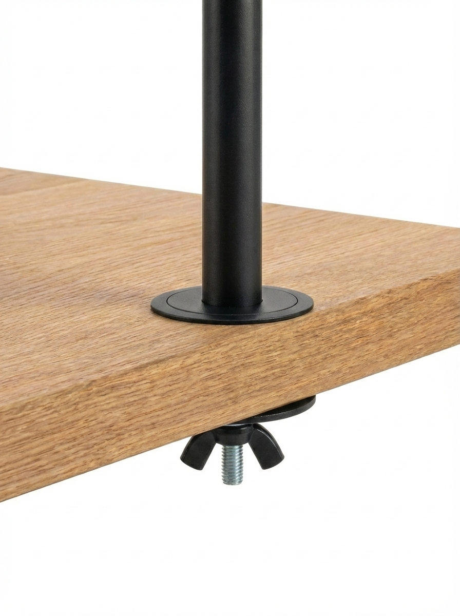 Bolt-through mounting for monitor holder
