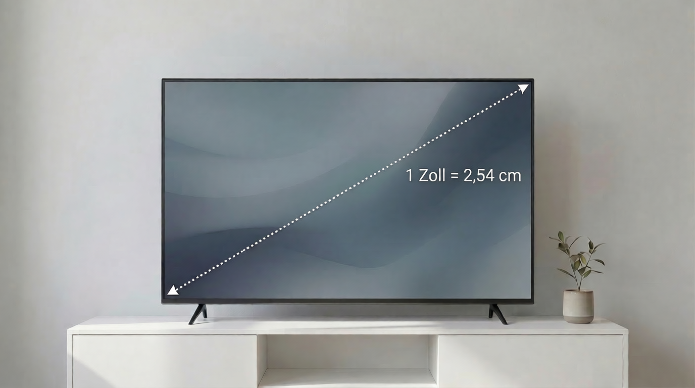 Bildschirmdiagonale messen cm in Zoll - TV Gr&ouml;&szlig;en berechnen