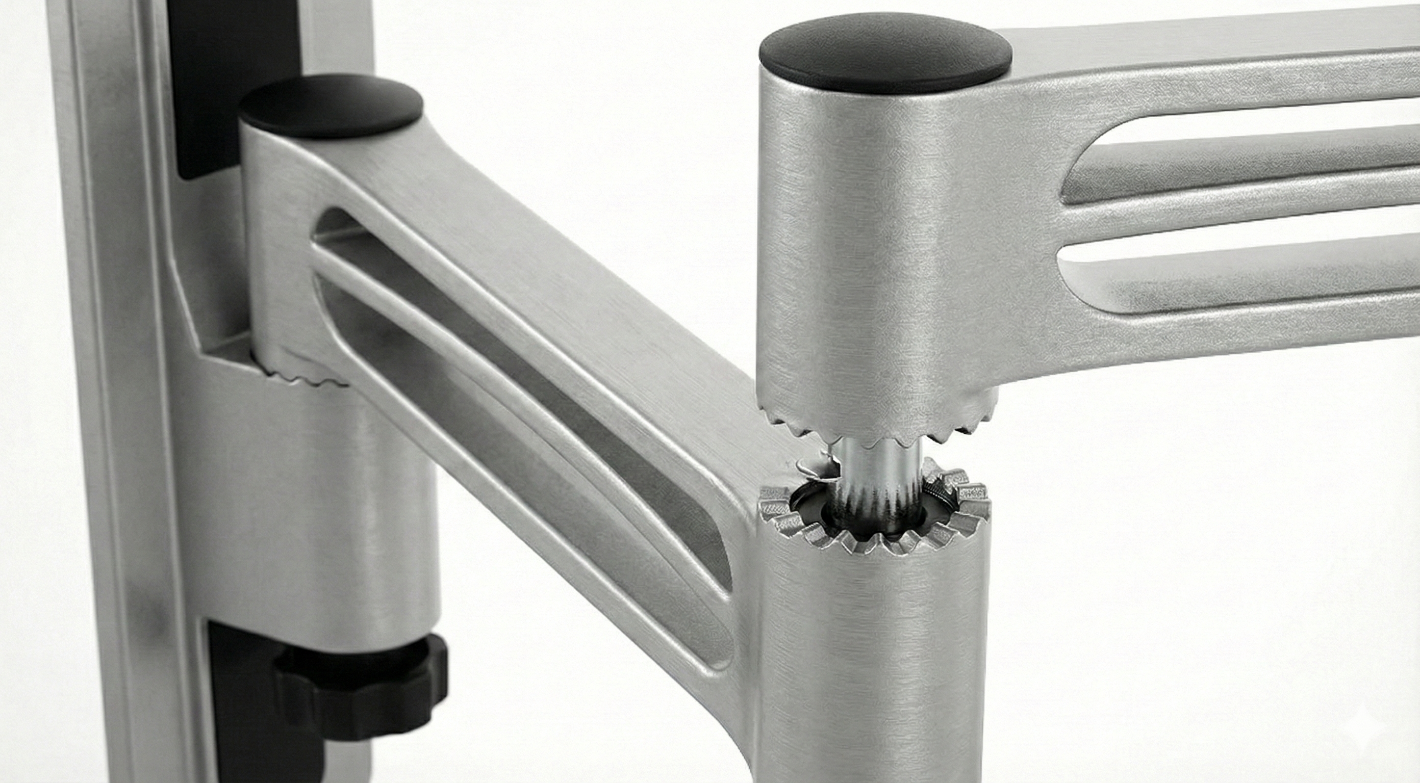 Detailansicht Lock-Pin Verriegelung an einer TV Wandhalterung im Wohnmobil